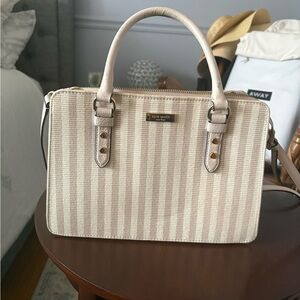 Kate Spade Beige and Cream Striped Purse